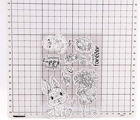 Квелам Среќни Велигденски цвеќиња Пеперутка јајце зајак пиле чисти марки за правење картички за украсување и белешка од DIY 21030407