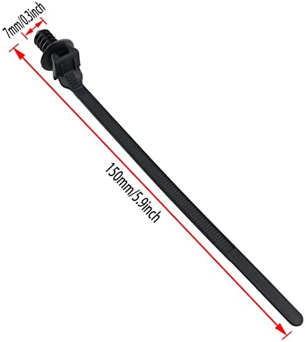 Wire Wire Tie Tie ZZLZX 30PCS Црна најлонска притисок за монтирање, кабелски клипови за прицврстувачи за поделба на кабел и жица јасно