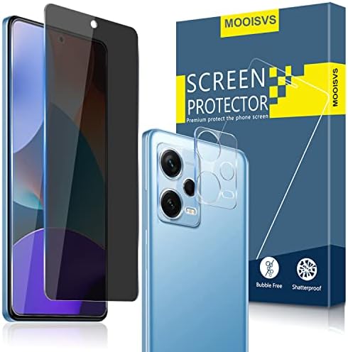 MOOISVS [2+2] За Xiaomi Redmi Забелешка 12 Pro Приватност Заштитник На Калено Стакло+Заштитник На Објективот На Камерата, Ултра
