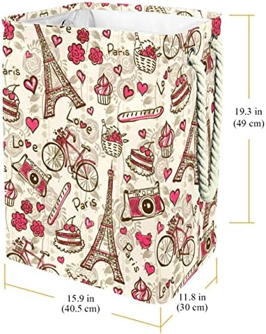 Инхомер Париз Ајфеловата Кула Шема Гроздобер Големи Перење Попречува Водоотпорен Склопувачки Облека Попречува Кошница За Облека Играчка