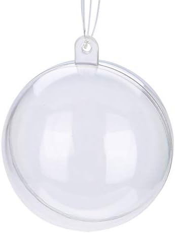 Чиста пластична топка, 20 парчиња божиќни украси топки акрилик чиста, занаетчиска пластична топка украс за свадбена забава Божиќ