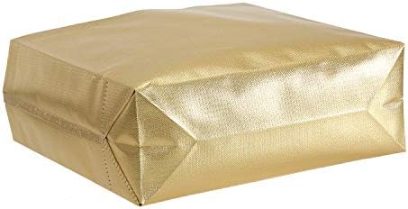 Tosnail 20 пакувања големи сјајни златни торбички за намирници за еднократна употреба на намирници за шопинг со рачка Сегашна торба