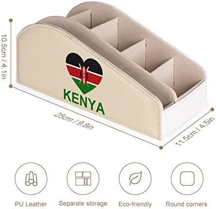 Loveубов држач за далечински управувач во Кенија со 6 оддели PU кожа далечински организатор за складирање за домашна канцеларија
