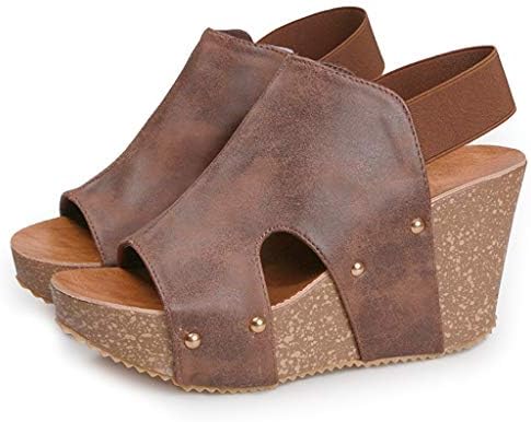 Клин -сандали за жени обични летни платформа Еспадрил, платформски сандали обична удобност боемски римски сандали