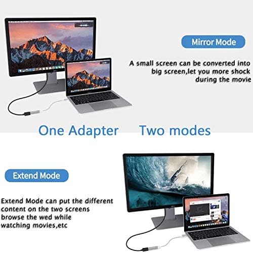 FOXMM USB C до Mini DisplayPort адаптер, USB-C/Thunderbolt 3 до Mini DisplayPort Адаптер поддршка 4K@60Hz, за MacBook Pro/Air,