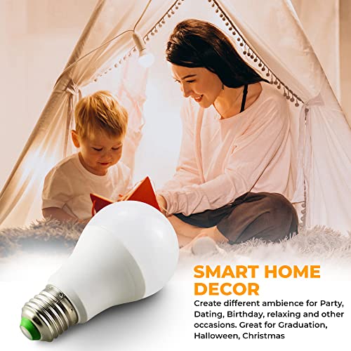 Droie Smart Промена На Бојата E26 RGB LED Сијалица, Затемнето Расадник Ноќно Светло Со Апликација За Деца И Возрасни, Температура на