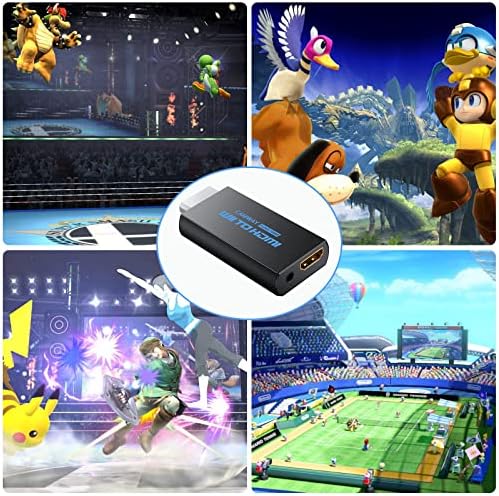 Camway Wii to HDMI, Wii to HDMI конвертор, адаптер за аудио конвертор од 3,5 mm за Wii, Wii сигнал до 720p/1080p Адаптер за видео конвертор HD