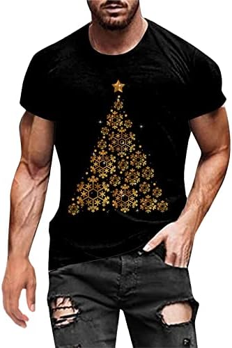 ДСОДАН Божиќни маички маици војници кратки ракави врвови 3Д Божиќни снегулки за печатење на дрво за печатење графички тенок