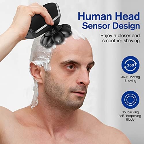 Г -дин Винтек 8Д електрични гребечи на главата за ќелави мажи, 6 во 1 комплет