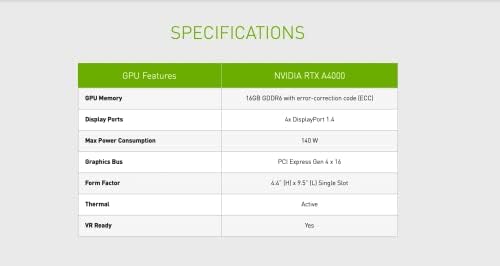 NVIDIA LEADTEK RTX A4000 AMPERE PCIE 4.0 X16 GRAPHICS GPU картичка 16 GB GDDR6 ECC