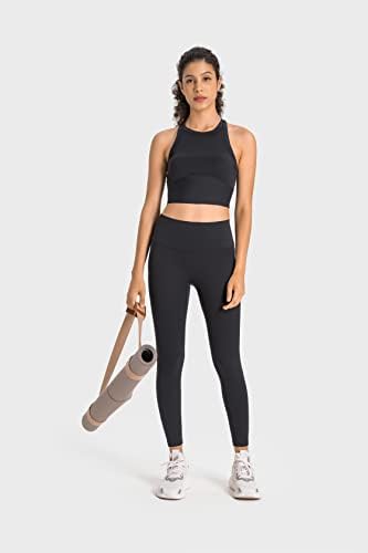 Gliseymy фитнес костум на женски високи половини во облик на еластични хеланки спортски градник постави јога облека џогирање фитнес облека