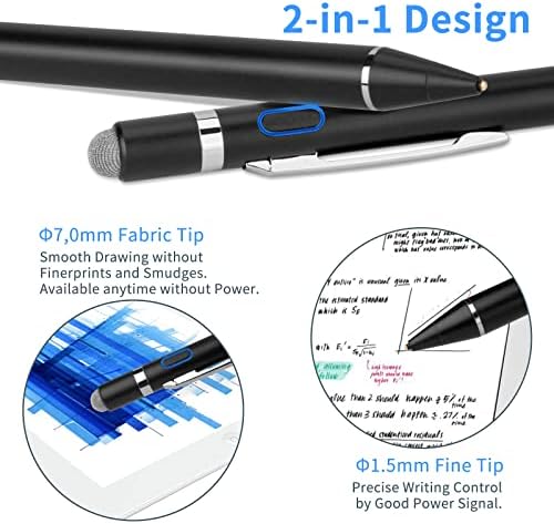 Стилус за пенкало Nintendo Switch, Evach Digital Pencil со 1,5 mm Ultra Fine Tip Stylus Pen за Nintendo Switch, црна