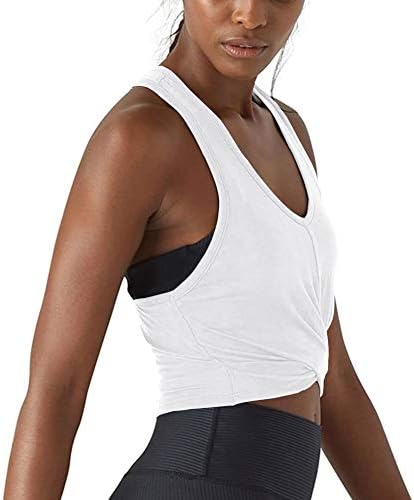 Bestisun женски тренингот врвови лабаво вклопени проточни резервоари врвови на атлетски кошули тркачки врвови на земјоделски култури за жени