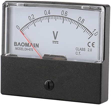 Baomain Voltmeter DH-670 DC 0-1V правоаголна класа 2.0 аналоген панел на напон на напон на напон на напон