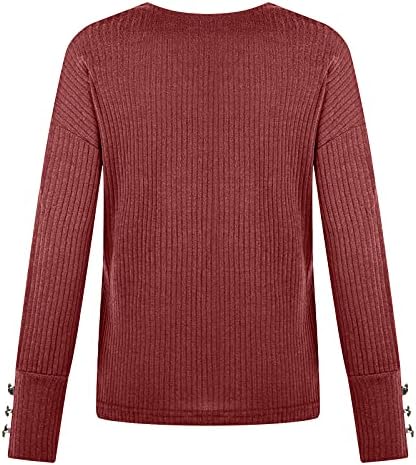 Плус џемпери со големина за жени Елегантен екипаж со долг ракав плетен пулвер џемпер обичен врвови со цврста боја во боја