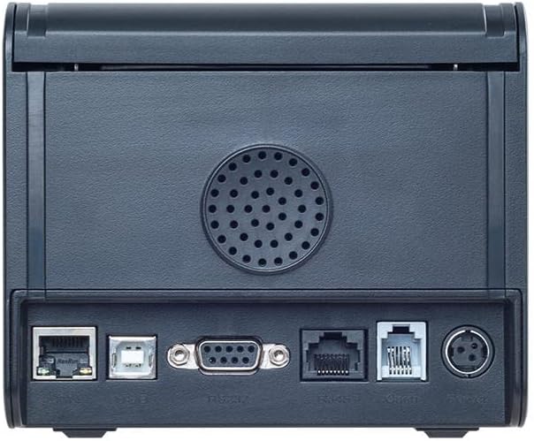 HK Systems Компактен дизајн 3 80мм термички ПОС печатач 300мм/сек USB сериски LAN RJ45, кујна мелодија, црна боја