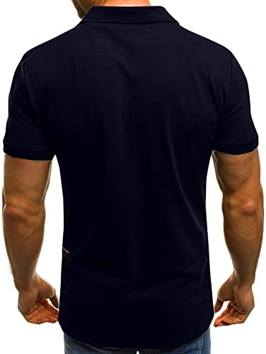 Озммјан машки патент голф кошули 2023 моден случај на кратки ракави голф Полос тенок фит маица лето 1/4 поштенски маички