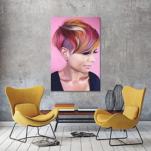 Салон за коса бербер продавница дами бои во боја на коса стилизинг дизајн уметност постер соба естетика wallидна уметност платно платно