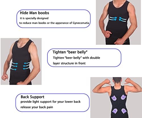Компресија кошули за мажи, машка слабеење на телото за тренингот на телото на врвовите на абдомените на абдомените, абдомените на абдоменот,