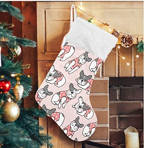 Алаза Божиќни чорапи симпатично куче слатко класично персонализирано големи декорации за порибување за семејни сезонски празници Декор