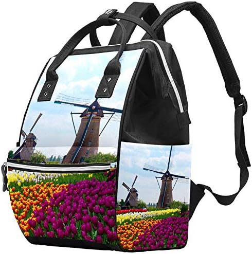 Холандска Ветерница Со Лалиња Торби За Пелени За Бебиња Ремени За Рамо Торба За Пелени