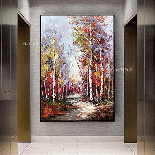 Есенски пејзаж за есенски пејзаж за масло за домашно украсување рачно насликано улична ламба масло за сликање дневна соба уметнички дела