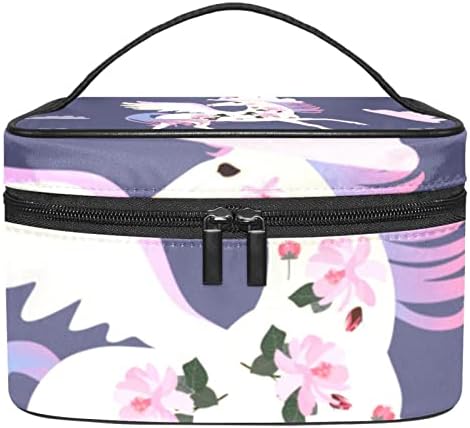 торба за Шминка за Патување јојоамој, Шарени Лисја Цвеќиња Шема Голема Козметичка Кеса Организатор На Шминка Мултифункционални Торби За Тоалети