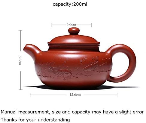 KXA Purple Clay Teapot 200ml Виолетова глина чајник -шема на риба здравство дахонгпао кал зиша тенџере котли