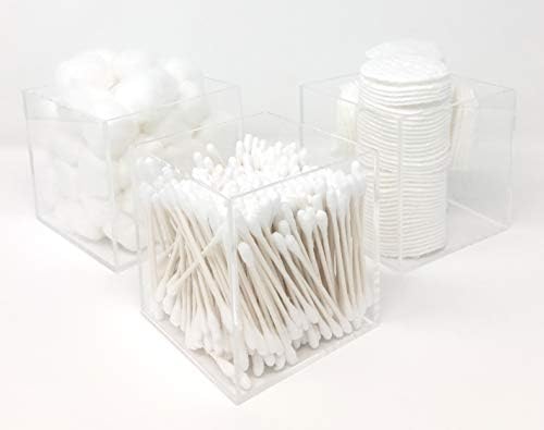 Од Алегори Акрилик, организатор за додатоци за бања, коцки од 3 за складирање на памучни топки, брисеви за уши, четки за заби, паста за заби, тенџерери