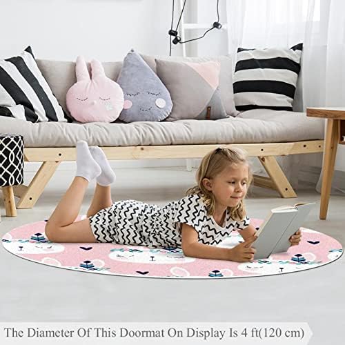 Llnsupply Round Kids игра област килим велигденски зајаче зајак loveубов цветни шема расадник раб подлога мека преклопна дете игра мат екстра