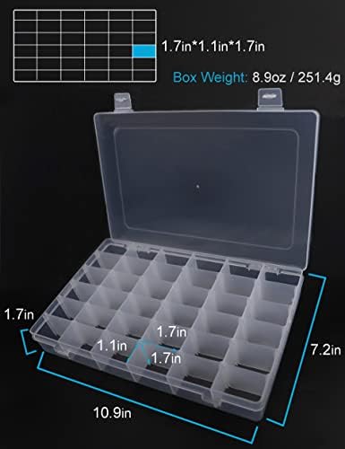 Beoccudo 3600 Справи Кутија Организатор Пластични Кутии за Складирање &засилувач; Коцки Со Отстранлив Разделувачи Јасно Риболов