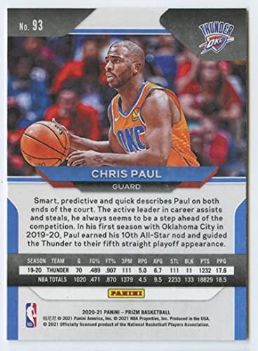 2020-21 PANINI PRIZM 93 Крис Пол Оклахома Сити Тандер НБА кошарка за трговија со кошарка