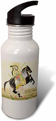 3drose гроздобер Индија уметност индиски крал возејќи црн коњ хинду -император. - шишиња со вода