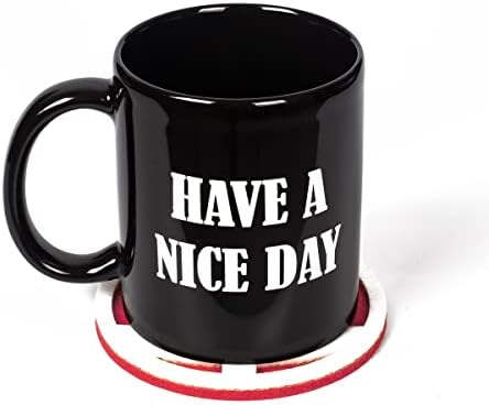 Луропа има убав ден за кафе со прсти, смешна идеја за подароци и уникатна црна чаша за млеко сок или чај, 10oz