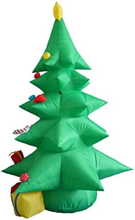 Два божиќни украси за украси, вклучуваат 6 нозе долги надувување Дедо Мраз на санки со ирваси, и 8 нозе високи надувување зелена