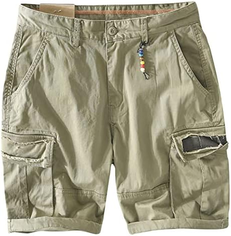 Мажи лесни мулти џебни памучни шорцеви потресени тенок товар на отворено лето лето -случајно кратко