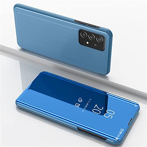 Ccsaml Samsung Galaxy A53 5G Шминка Огледало Телефон Случај За Жени Девојки, Луксузни Јасен Поглед Паметен Дисплеј Случај Ултра Тенок Огледало