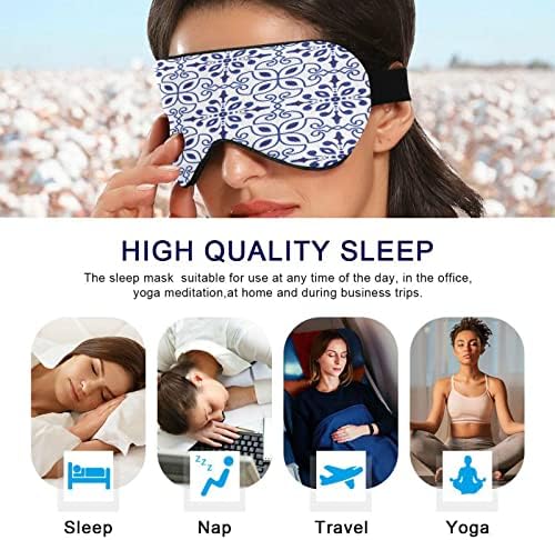 Сина бела цветна керамика за дишење на очите за спиење, маска, ладно чувство за спиење на очите за летен одмор, еластична контурирана
