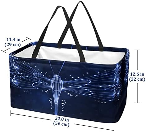 Кошница за еднократно шопинг сина флуоресцентна пеперутка преносна преклопна пикник намирници кеси за перење алишта за торба за торба
