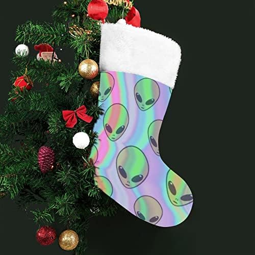 Психоделична туѓа глава црвена Божиќна празничка чорапи дома украси за Божиќно дрво камин што виси чорапи