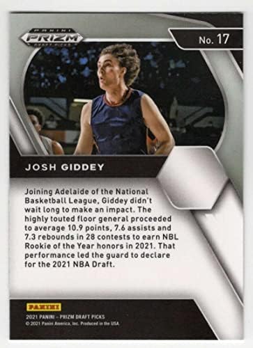 JOSH GIDDEY RC 2021-22 PANINI PRIZM DRAFT WICKS VAIRIATION 17 ROKECIE NM+ -MT+ NBA кошарка NCAA