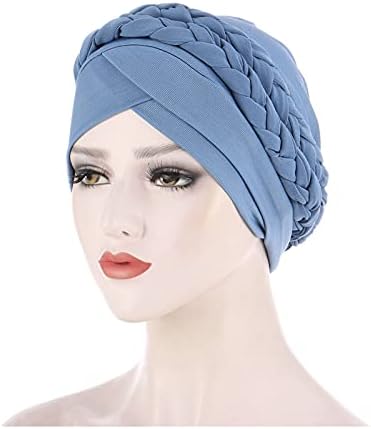 Покријте ја капакот на рак на плетенка, турбан капа, завиткана етничка глава, пред-врзана боемска коса глава за бејзбол црн бејзбол