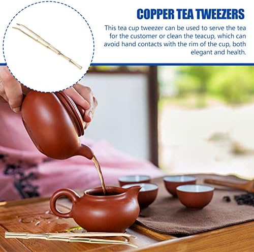 Гонгфу чај сет чај клипови чај чаша затегнување бакар пинцети чај церемонија додаток кинески сет на чај
