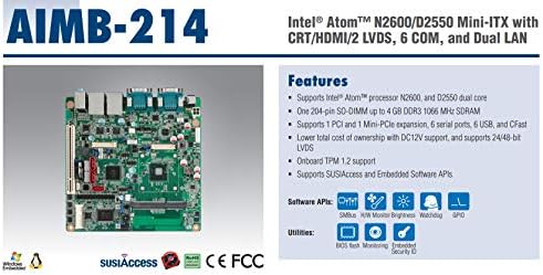 Intel Atom N2600/D2550 Mini-ITX СО CRT/HDMI/2LVDS, 6COM И Двојни Lan Пристаништа