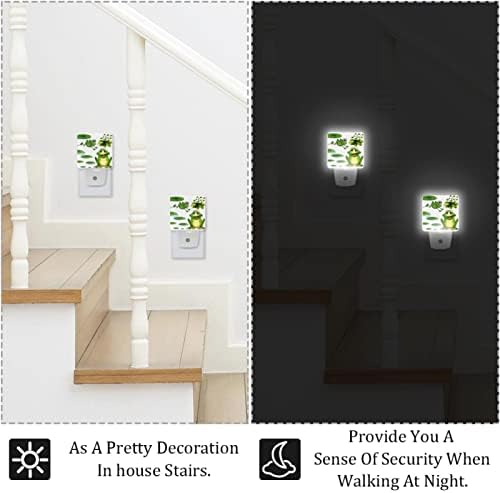 LED Rodailycay LED автоматски самрак на ситница за сензори, 2 пакувања приклучок за ноќно светло за бања, спална соба, детска