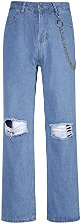 Копче високи фармерки широки женски џебни нозе плус големина тексас фармерки со џебови трендовски патент со права нога женски фармерки