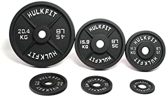 Плочи за тежина од олимписки челик Хулкфит 2 поставени за мрести - црна