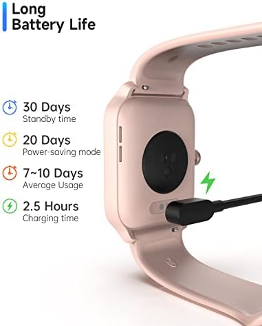 Toobur Smart Watch Alexa Вграден, 1.8 IP68 Водоотпорен Фитнес Тракер Со Отчукувањата На Срцето/Кислород Во Крвта/Тракер За Спиење/100+