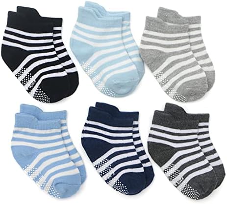 Летај Loveубов 12 пара унисекс бебиња кои не се лизгаат чорапи на глуждот, бебето дете со ниско сечење памучни атлетски чорапи