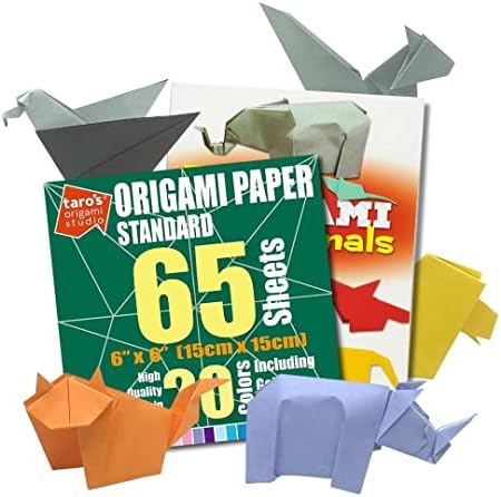 [Студио Оригами на Таро] Големи 9,5 инчи 50 бои 60 листови и животни со оригами Книга Комбо